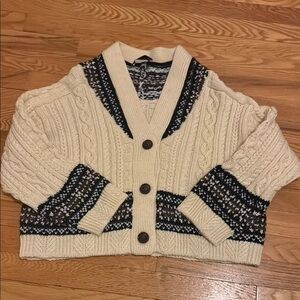 Zara Printed Cream Cardigan